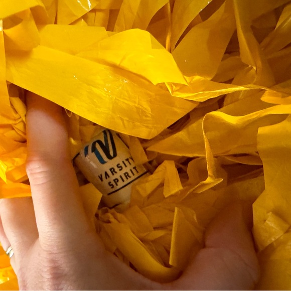 Varsity Bright Yellow Pom Poms - Picture 2 of 2